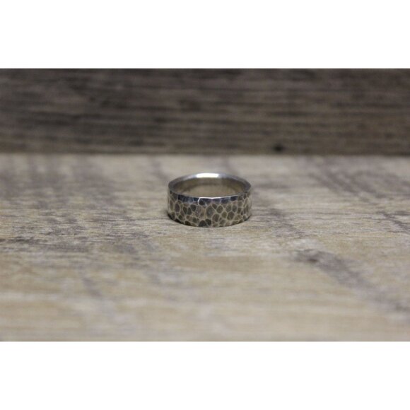 David Tishbi sterling silver handmade hammered band ring‎ 7.5 - 8 - Picture 3 of 11